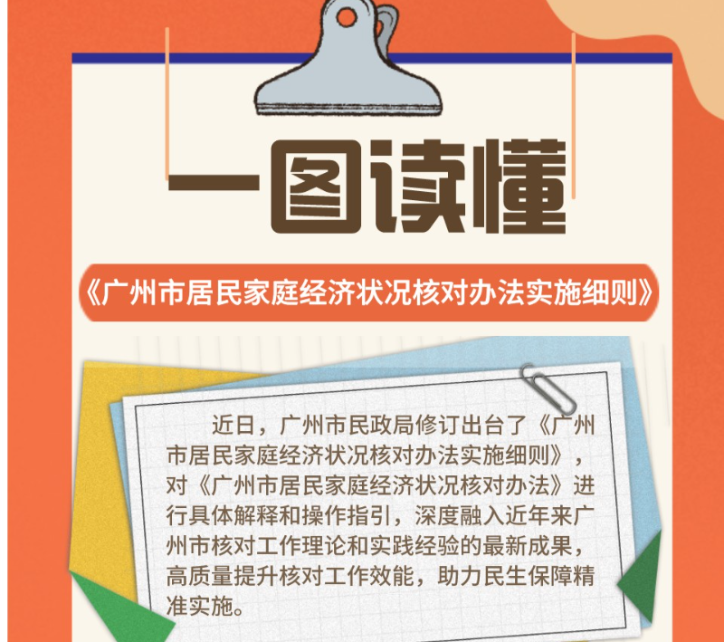 【一圖讀懂】《廣州市居民家庭經(jīng)濟狀況核對辦法實施細則》