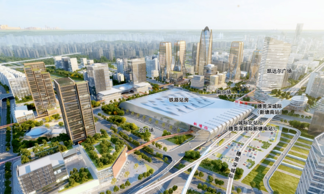 ▲廣州東部中心-樞紐核心區新塘樞紐效果圖。 ▲廣州東部中心-樞紐核心區新塘樞紐效果圖。