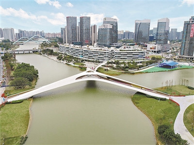 廣州南沙創享灣人行橋全部開通